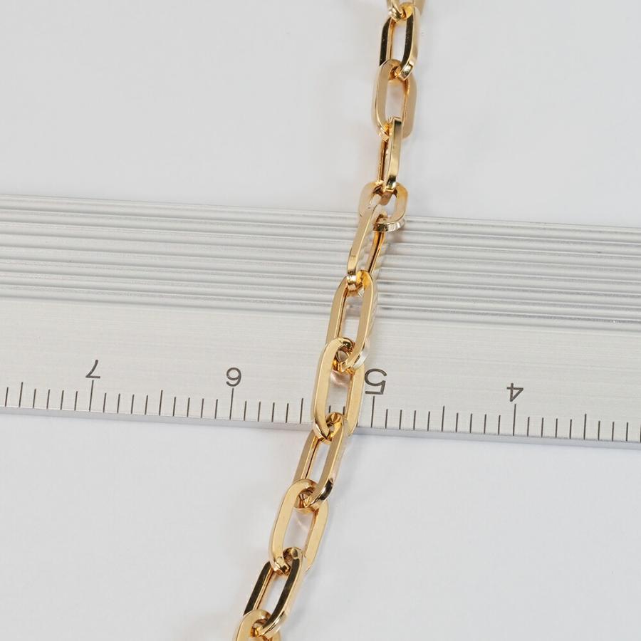 ブレスレット チェーン 18金 イエローゴールド ホーローフラットロング小豆チェーン 幅3.5mm｜鎖 K18YG k18 18k 貴金属 ジュエリーの画像