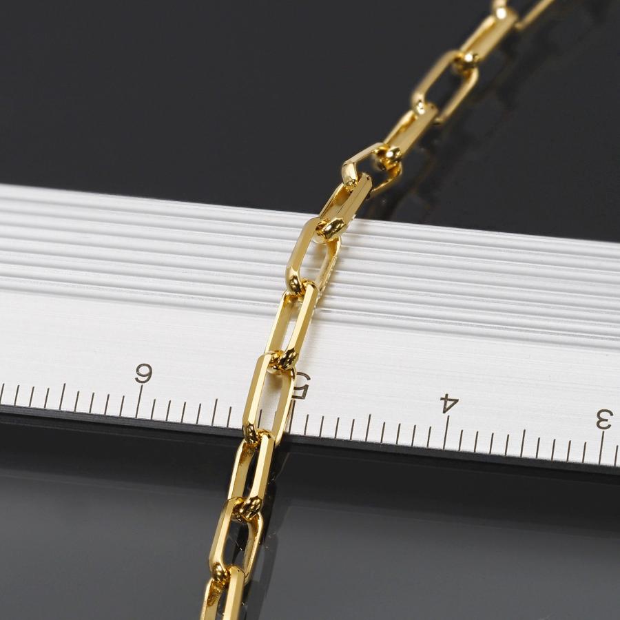 ブレスレット チェーン 18金 イエローゴールド 6面カットロングロールチェーン 幅3.0mm｜鎖 K18YG k18 18k 貴金属 ジュエリーの画像