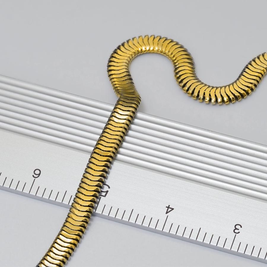 ブレスレット チェーン 18金 イエローゴールド オーバルスネークチェーン 幅3.5mm｜鎖 K18YG k18 18k 貴金属 ジュエリー レディース メンズの画像