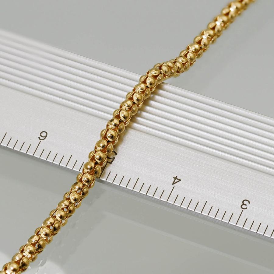 ブレスレット チェーン 18金 イエローゴールド カットポンパチェーン