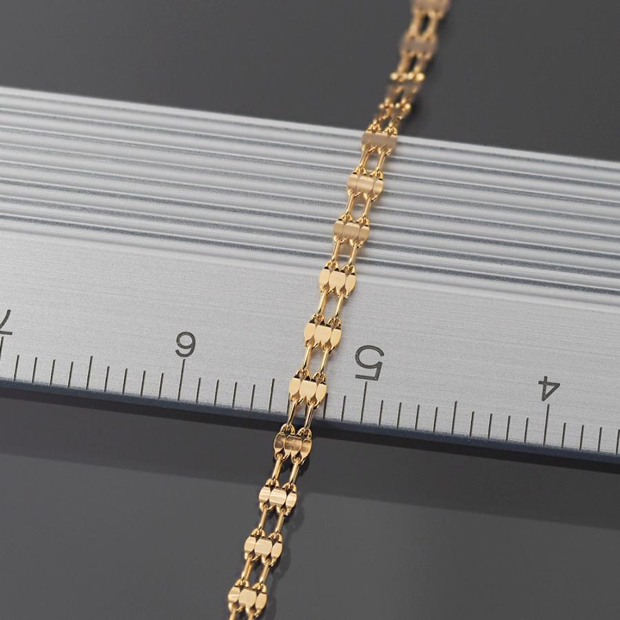 ペタル ブレスレット 18金 イエロー ゴールド K18 地金 18K チェーン ブレスレット チェーン 18金 イエローゴールド パラレルペタルチェーン