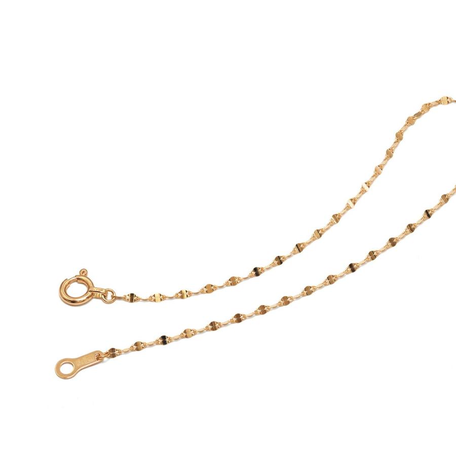 ペタル ブレスレット 18金 イエロー ゴールド K18 地金 18K チェーン ブレスレット チェーン 18金 イエローゴールド ペタルチェーン 幅1.3mm