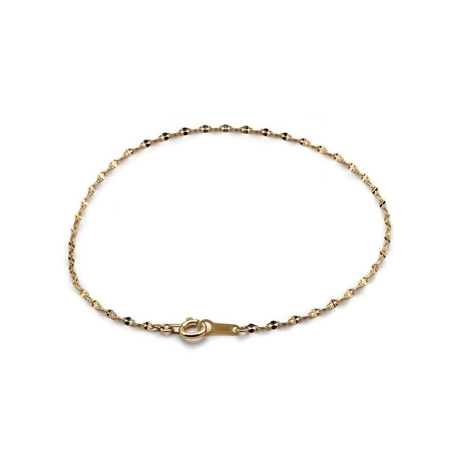 ブレスレット チェーン 18金 イエローゴールド ペタルチェーン 幅1.6mm