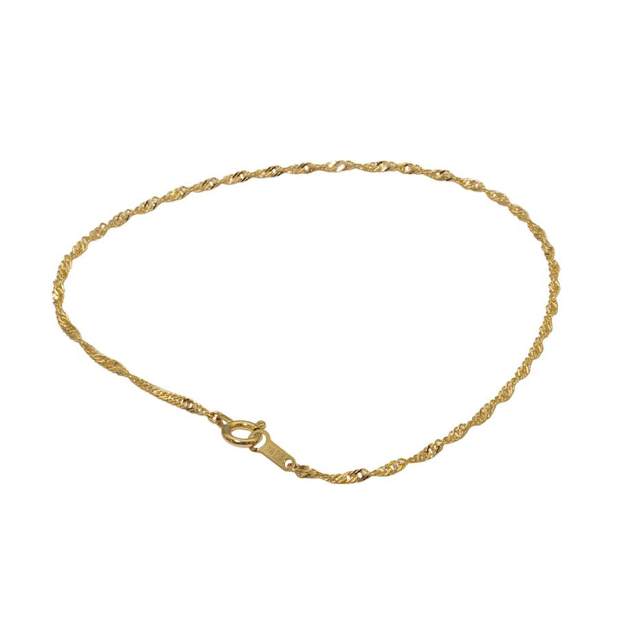 ブレスレット チェーン 18金 イエローゴールド スクリューチェーン 幅