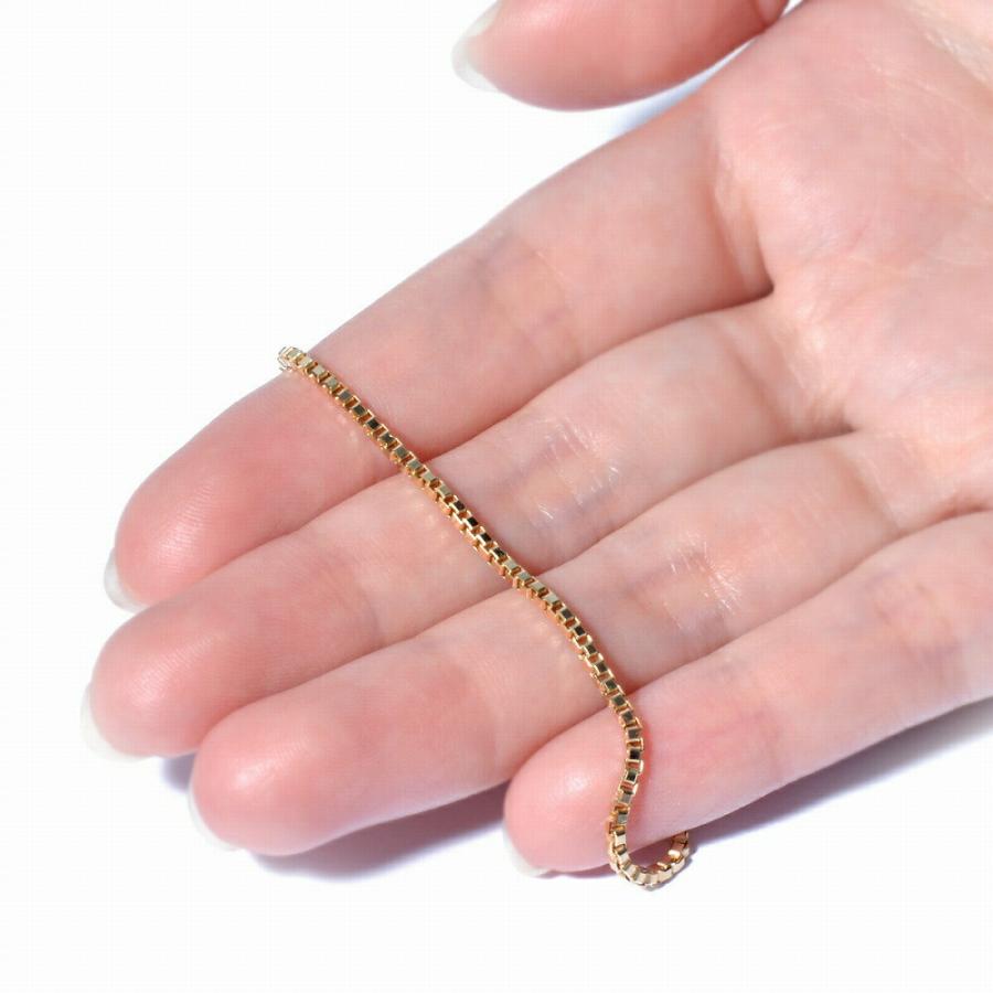 ブレスレット チェーン 18金 イエローゴールド ベネチアンチェーン 幅