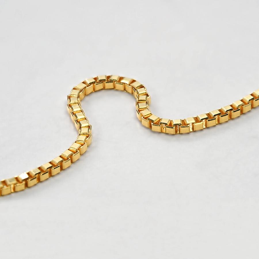 ブレスレット チェーン 18金 イエローゴールド ベネチアンチェーン 幅