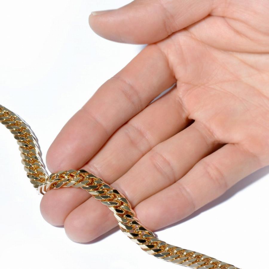 ブレスレット チェーン 18金 イエローゴールド 6面カットダブル喜平