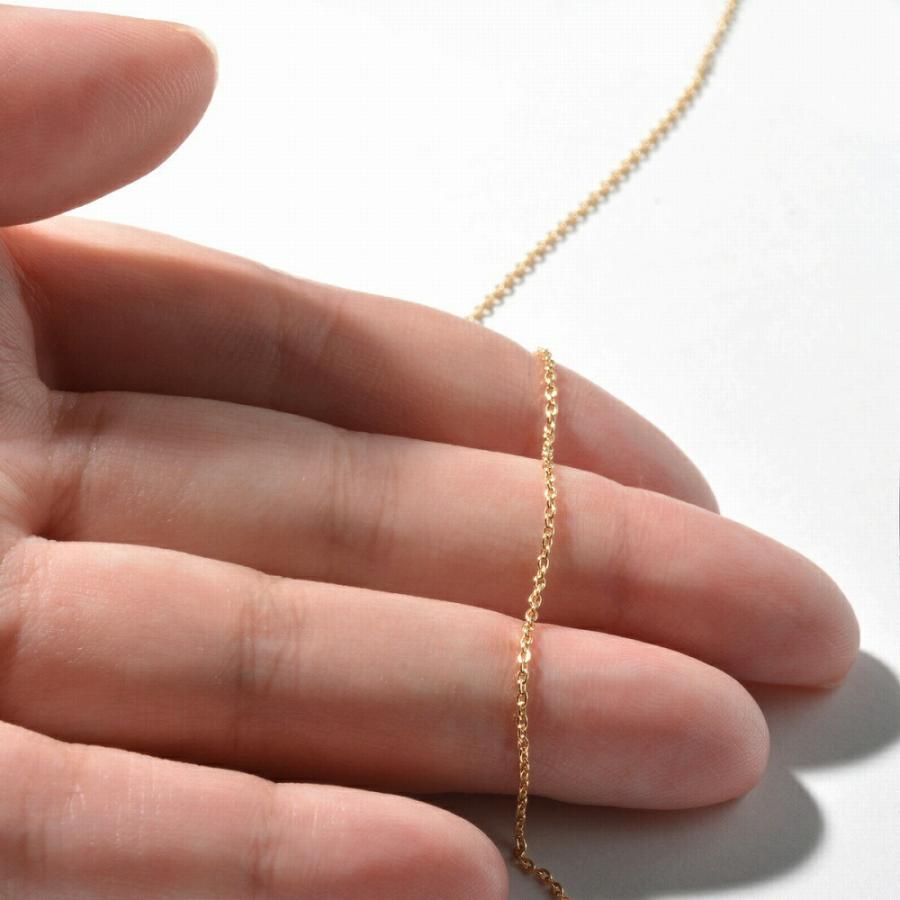 メガネチェーン 18金 イエローゴールド 小豆チェーン（筒型） 幅1.2mm