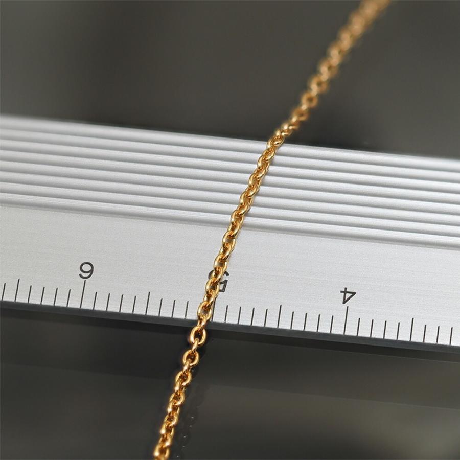 メガネチェーン 18金 イエローゴールド 小豆チェーン（筒型） 幅1.3mm