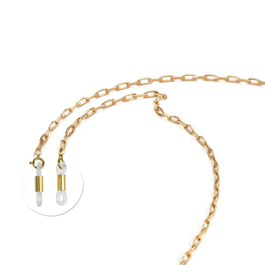 メガネチェーン K18YG メガネチェーン 18金 イエローゴールド グリームカット入り4面カット