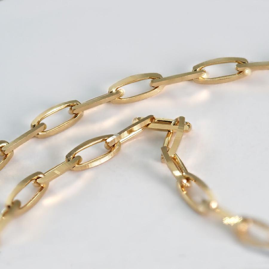 メガネチェーン 18金 イエローゴールド グリームカット入り4面