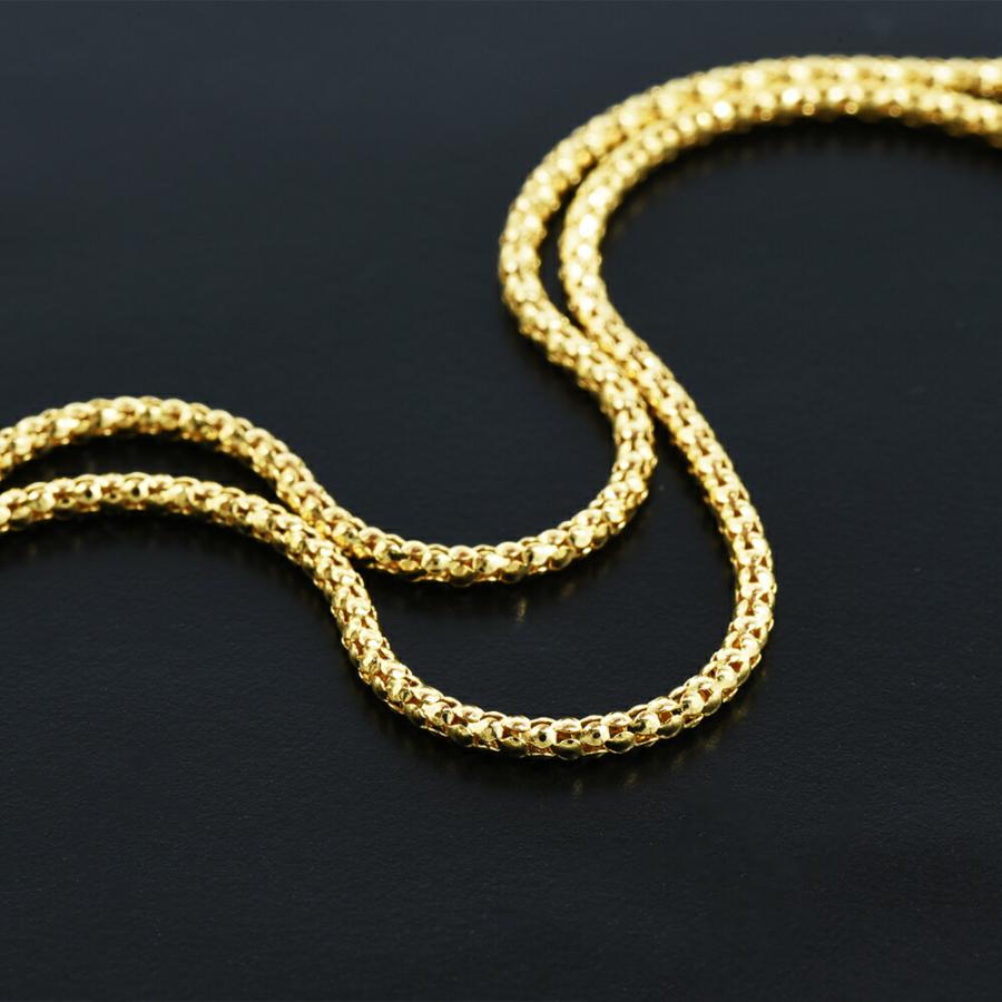 メガネチェーン 18金 イエローゴールド カットポンパチェーン