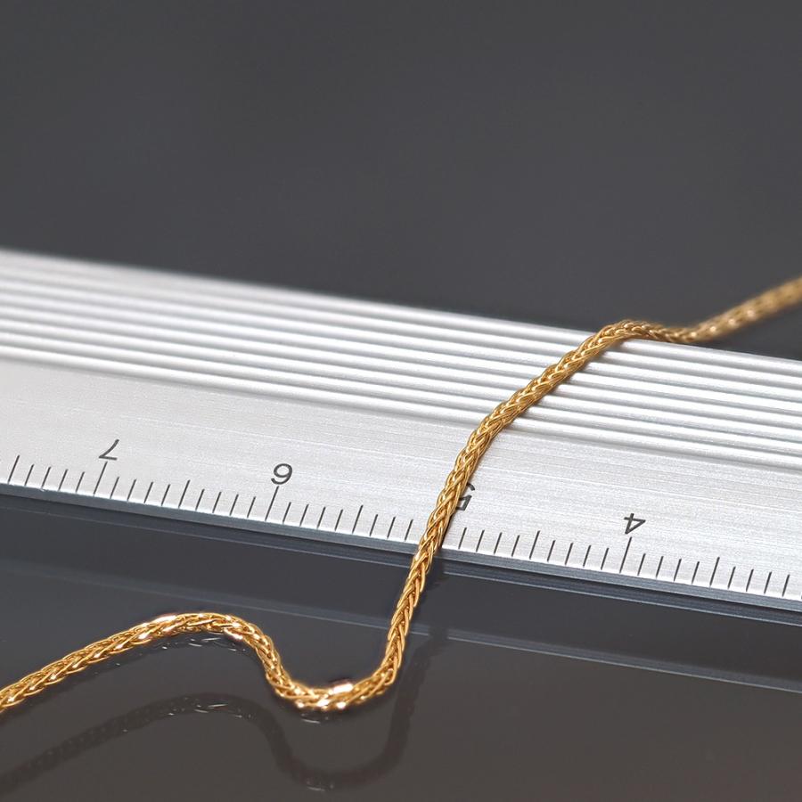 メガネチェーン 18金 イエローゴールド スパイクチェーン（筒型） 幅