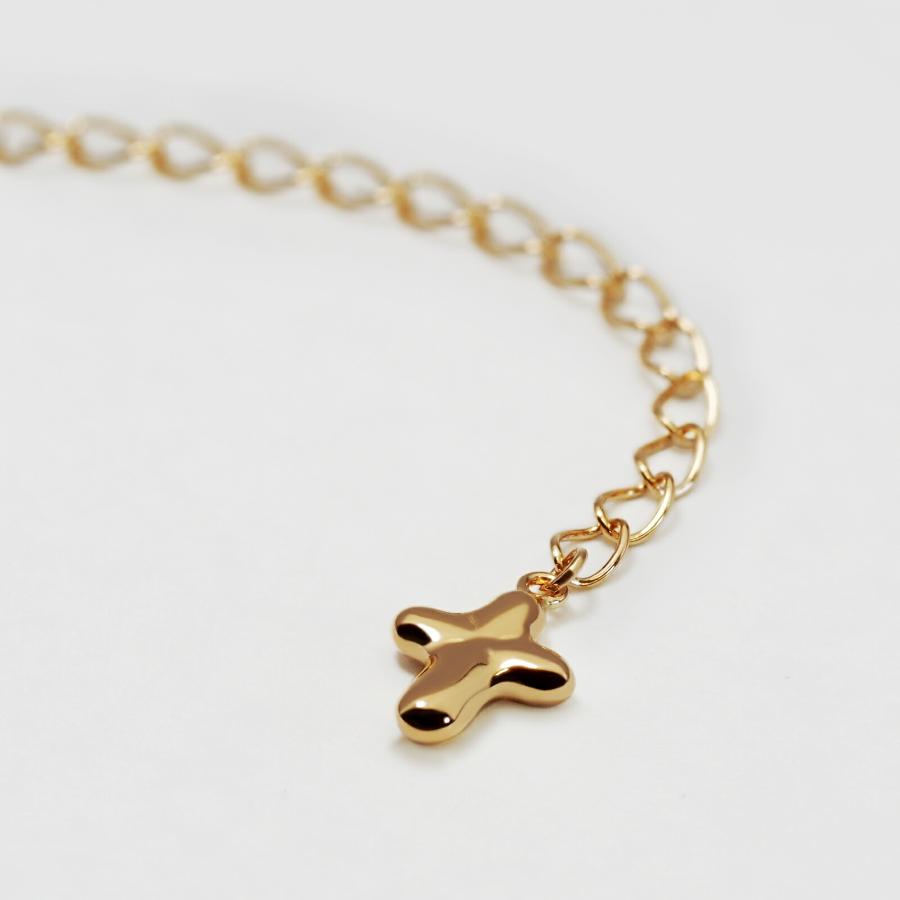 ネックレス用の延長アジャスター 18金 イエローゴールド 荒喜平（クロス型） 幅2.1mm｜鎖 K18YG k18 18k 貴金属 ジュエリー レディース_1