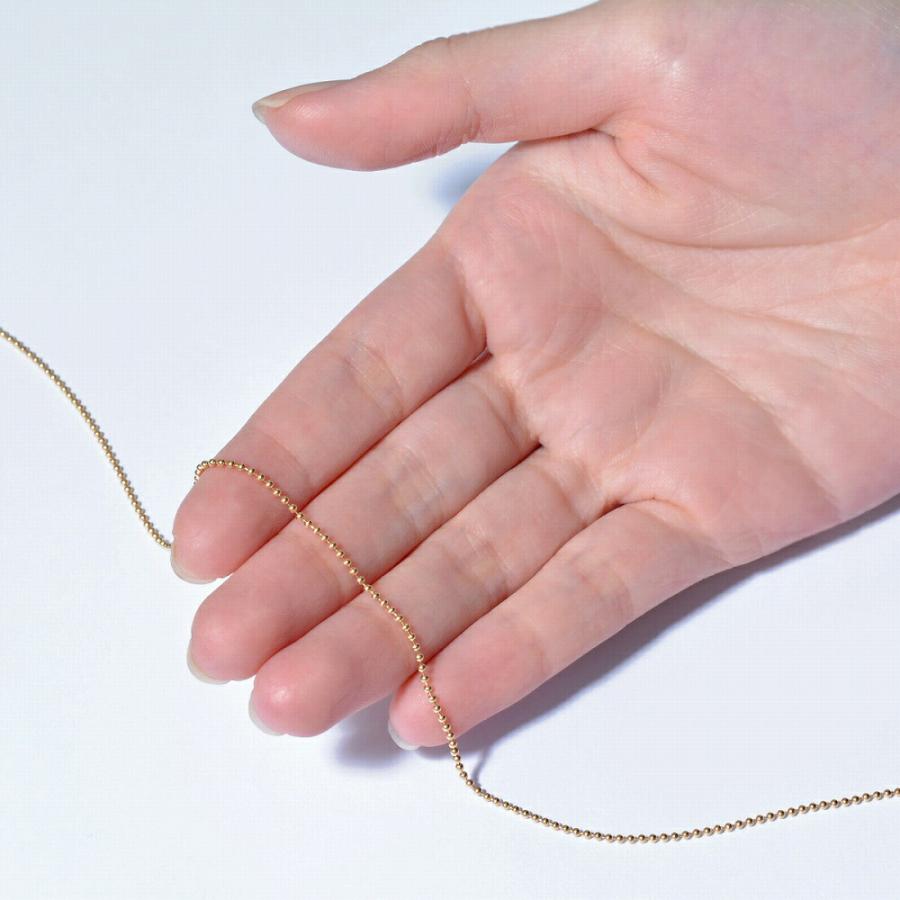 ネックレス チェーン 18金 イエローゴールド ボールチェーン 幅1.2mm｜鎖 K18YG k18 18k 貴金属 ジュエリー レディース メンズの画像