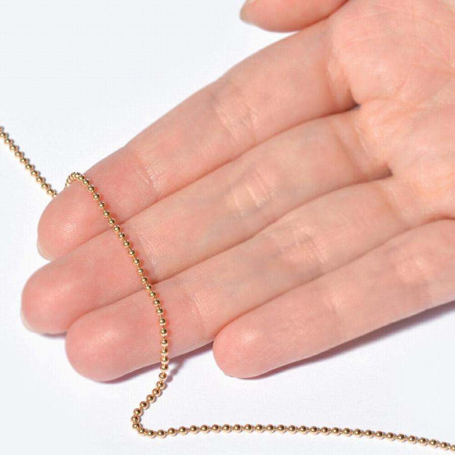ネックレス チェーン 18金 イエローゴールド ボールチェーン 幅1.5mm｜鎖 K18YG k18 18k 貴金属 ジュエリー レディース メンズの画像