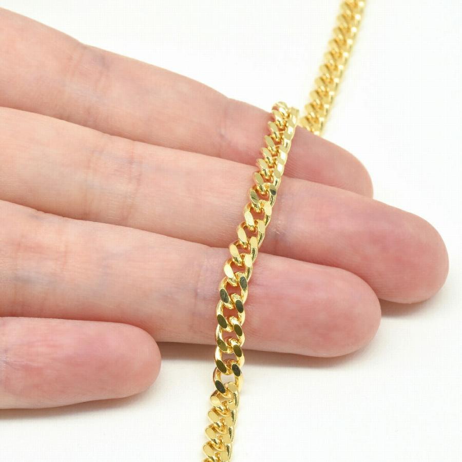 ネックレス チェーン 18金 イエローゴールド 2面カット喜平チェーン 幅  