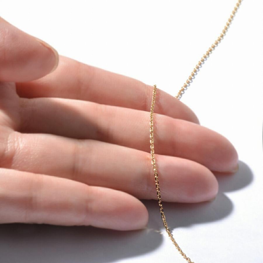 ネックレス チェーン 18金 イエローゴールド 4面カット小豆チェーン 幅1.2mm｜鎖 K18YG k18 18k 貴金属 ジュエリー レディース メンズの画像
