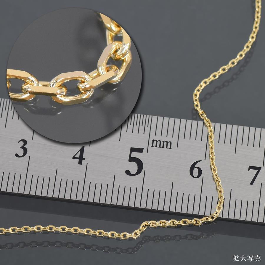 ネックレス チェーン 18金 イエローゴールド 4面カット小豆チェーン 幅1.2mm｜鎖 K18YG k18 18k 貴金属 ジュエリー レディース メンズの画像