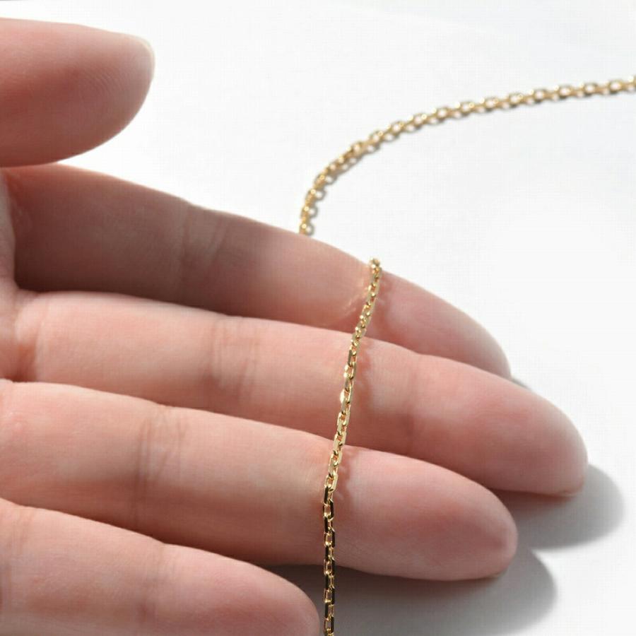 ネックレス チェーン 18金 イエローゴールド 4面カット小豆チェーン 幅1.5mm｜鎖 K18YG k18 18k 貴金属 ジュエリー レディース メンズの画像