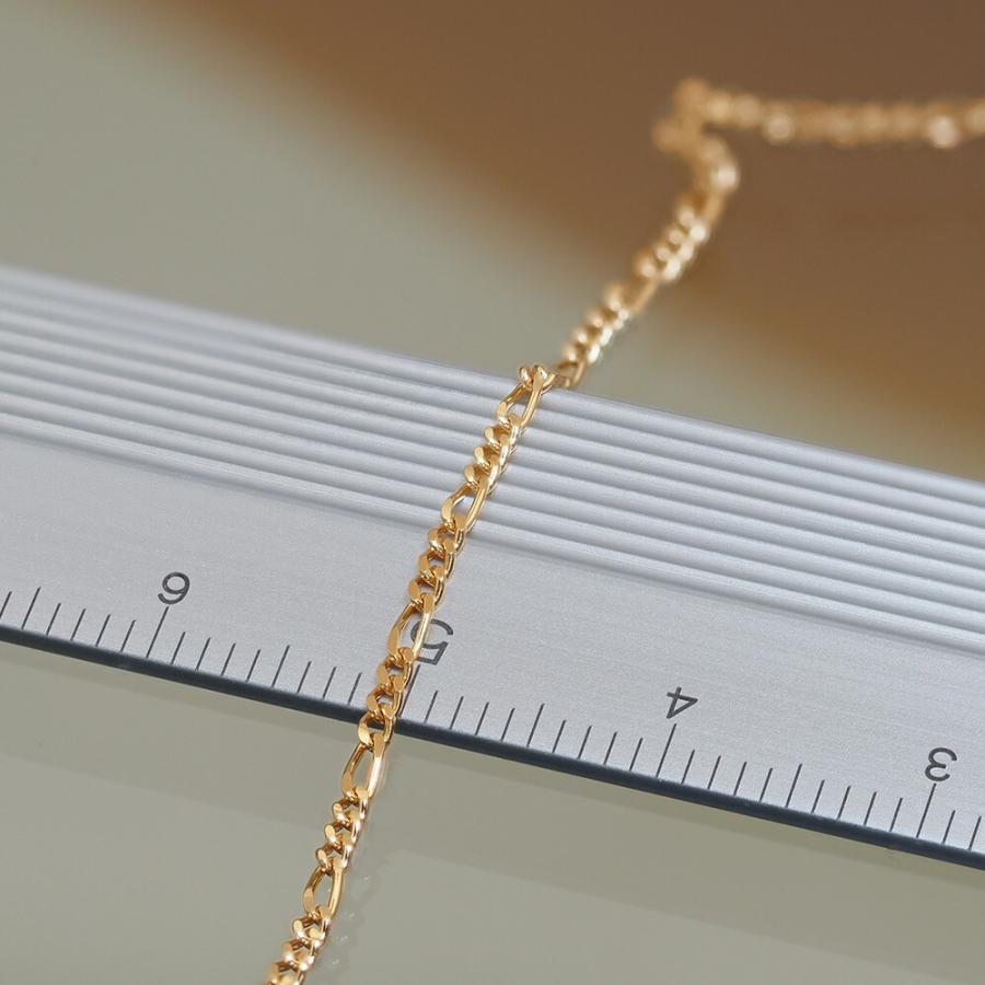 ネックレス チェーン 18金 イエローゴールド フィガロチェーン 幅1.3mm｜鎖 K18YG k18 18k 貴金属 ジュエリー レディース メンズの画像