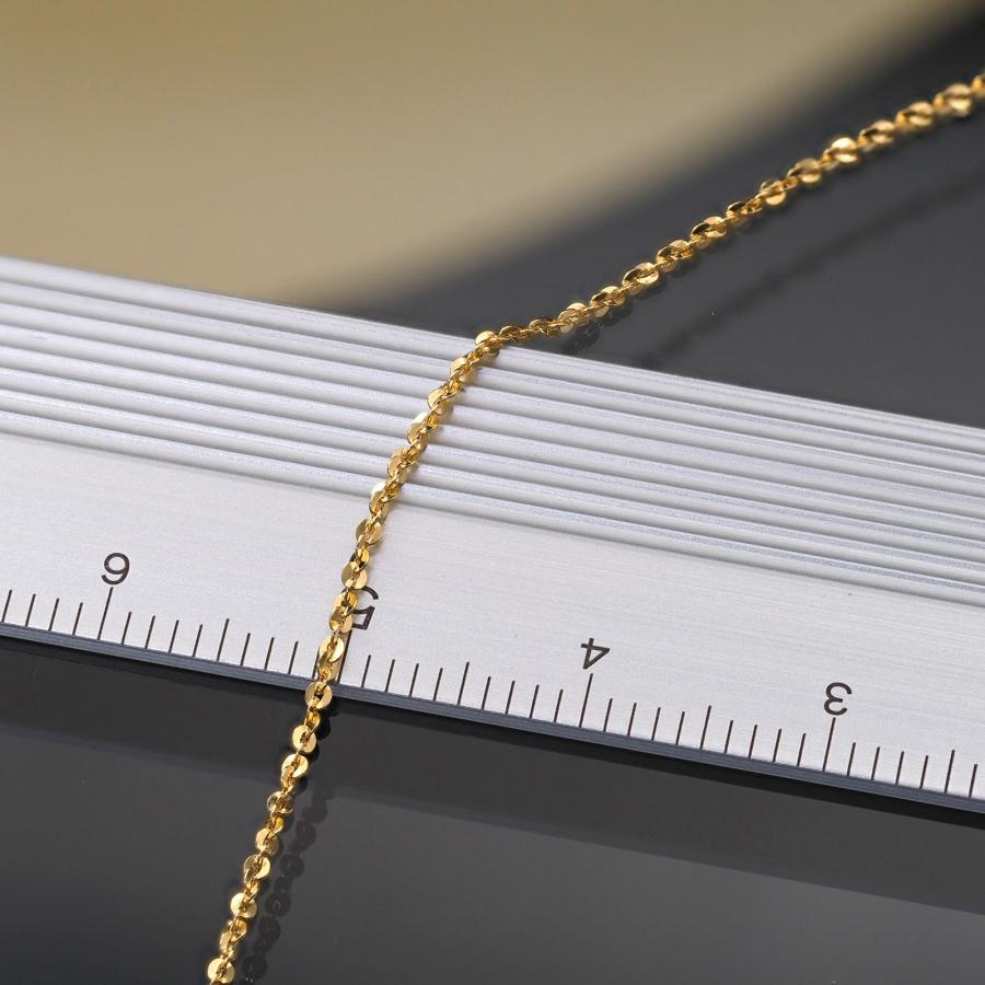 ネックレス チェーン 18金 イエローゴールド フェイクモザイクチェーン 幅1.1mm｜鎖 K18YG k18 18k 貴金属 ジュエリー レディース メンズの画像