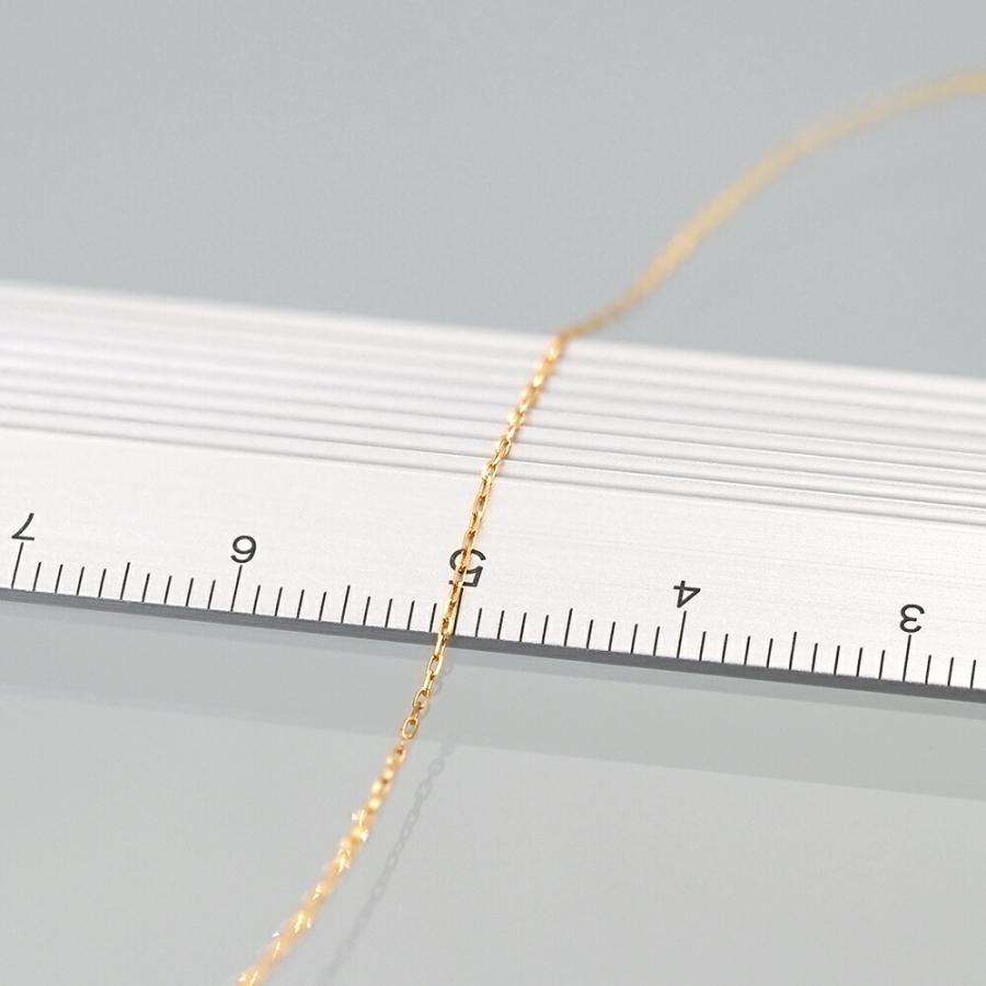 ネックレス チェーン 18金 イエローゴールド グリームカット入り4面カットロング小豆チェーン 幅0.7mm｜鎖 K18YG k18 18k 貴金属の画像