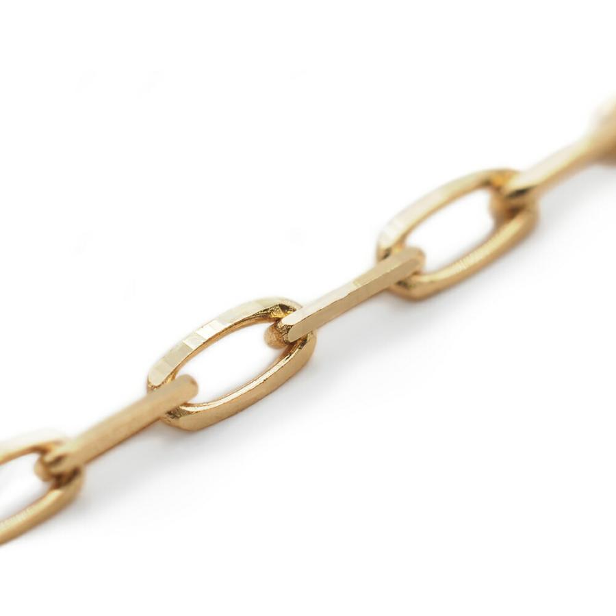 ネックレス チェーン 18金 イエローゴールド グリームカット入り4面カットロング小豆チェーン 幅1.0mm｜鎖 K18YG k18 18k 貴金属の画像