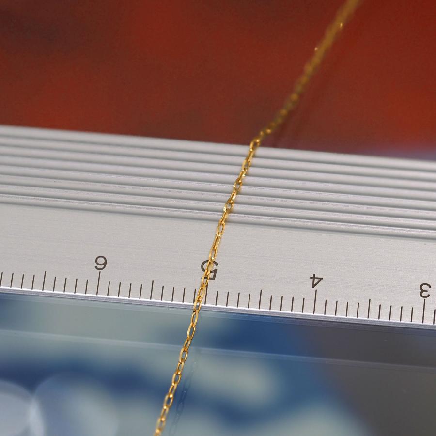 ネックレス チェーン 18金 イエローゴールド グリームカット入り4面カットロング小豆チェーン 幅1.0mm｜鎖 K18YG k18 18k 貴金属の画像