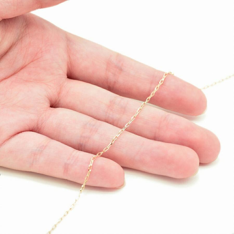 ネックレス チェーン 18金 イエローゴールド グリームカット入り4面カットロング小豆チェーン 幅1.45mm｜鎖 K18YG k18 18k 貴金属の画像