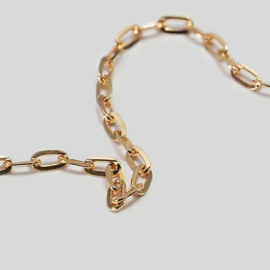 ネックレス チェーン 18金 イエローゴールド フラットロングスリム小豆チェーン 幅1.5mm｜鎖 K18YG k18 18k 貴金属 ジュエリーの画像