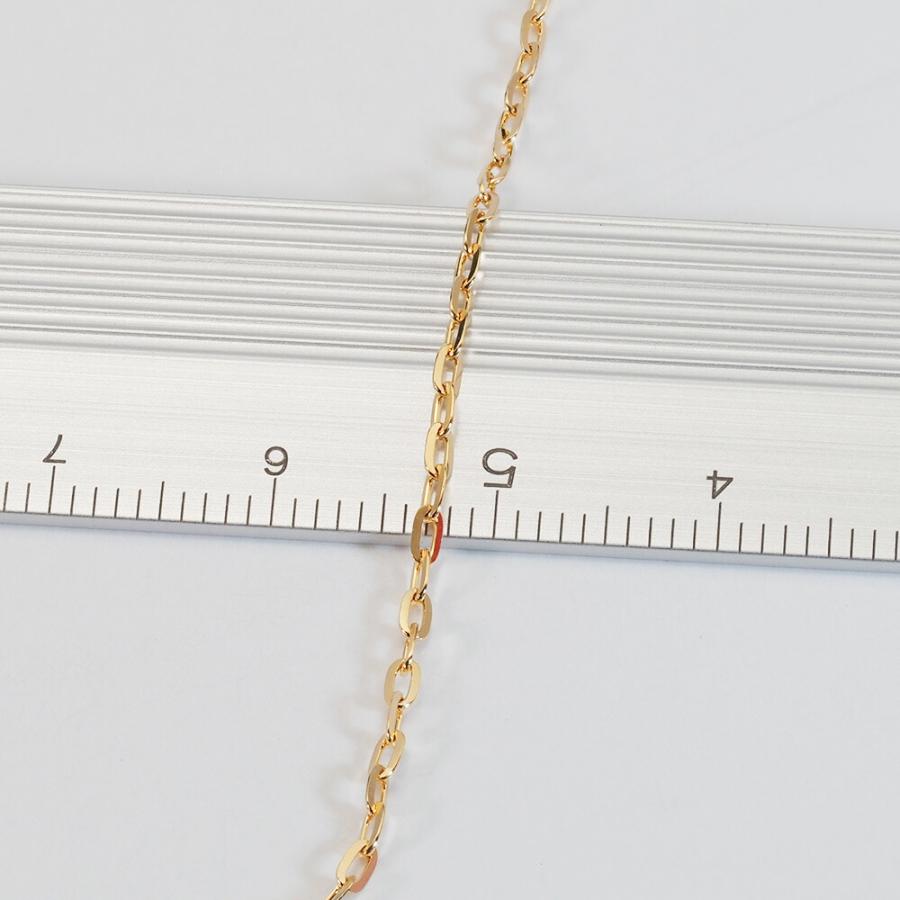 ネックレス チェーン 18金 イエローゴールド フラットロングスリム小豆チェーン 幅1.5mm｜鎖 K18YG k18 18k 貴金属 ジュエリーの画像