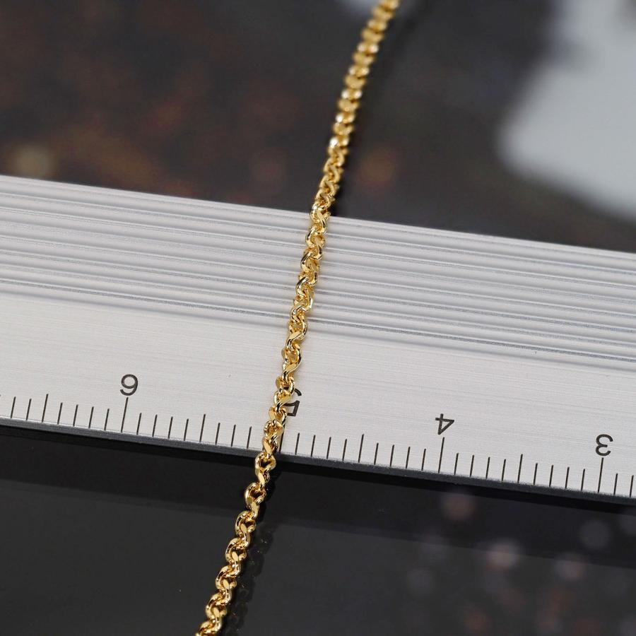 ネックレス チェーン 18金 イエローゴールド エルアールチェーン 幅1.3mm｜鎖 K18YG k18 18k 貴金属 ジュエリー レディース メンズの画像