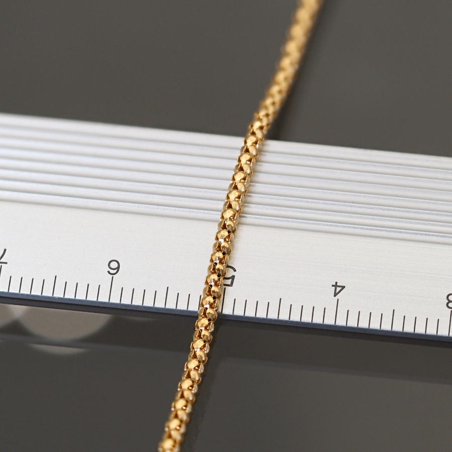ネックレス チェーン 18金 イエローゴールド カットポンパチェーン 幅1.7mm｜鎖 K18YG k18 18k 貴金属 ジュエリー レディース メンズの画像