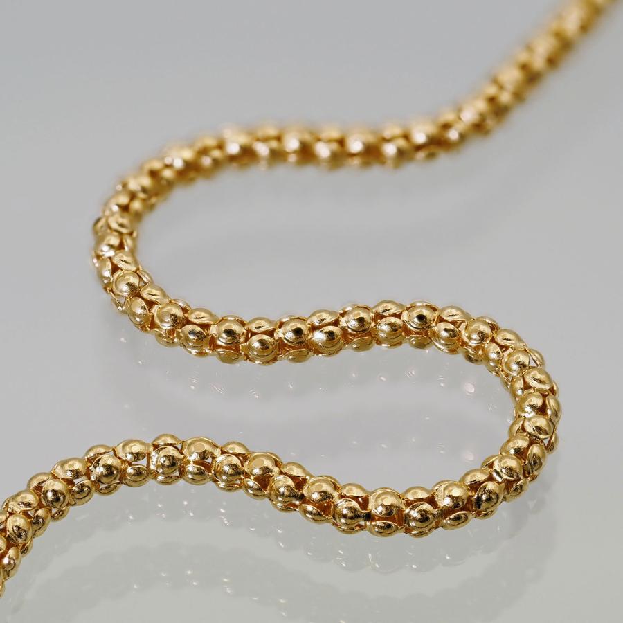 ネックレス チェーン 18金 イエローゴールド カットポンパチェーン 幅