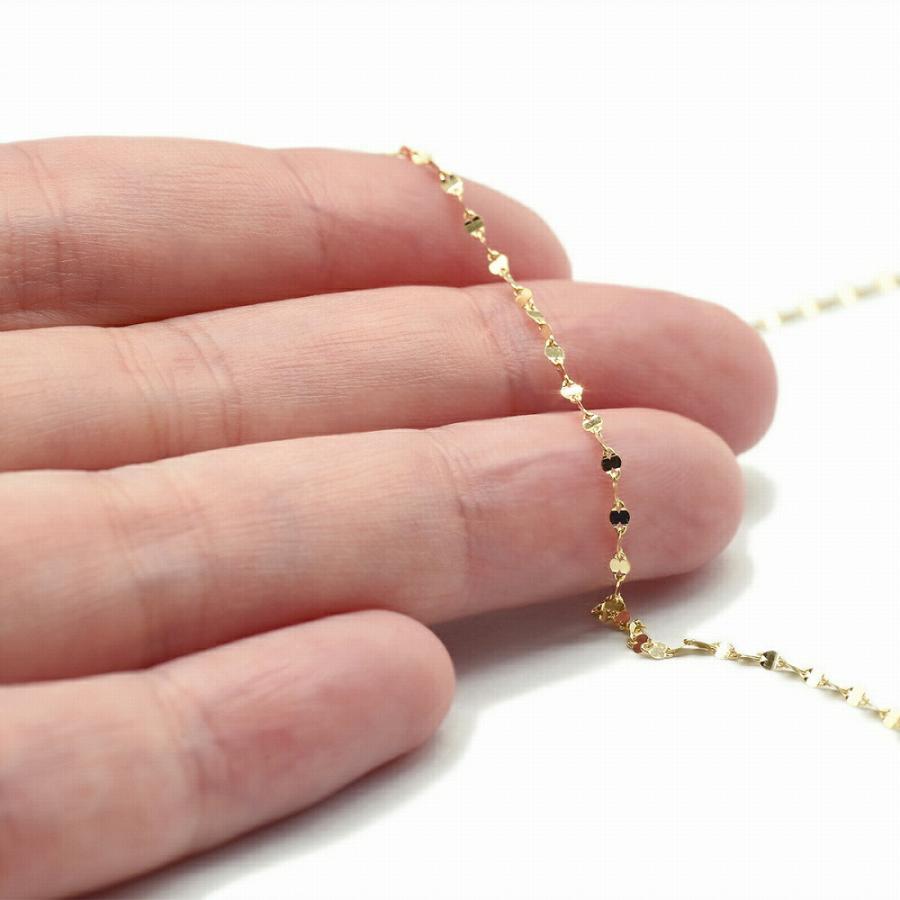 ネックレス チェーン 18金 イエローゴールド ペタルチェーン 幅1.3mm