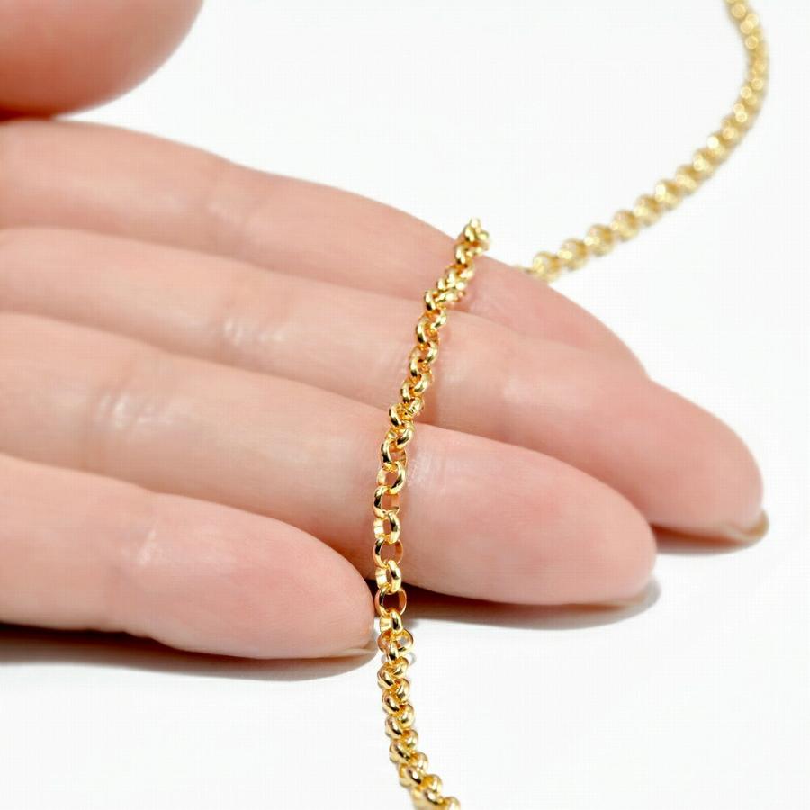 ネックレス チェーン 18金 イエローゴールド ロールチェーン 幅3.0mm