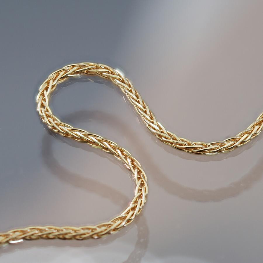 ネックレス チェーン 18金 イエローゴールド 4面カットスパイク