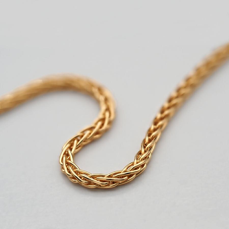 ネックレス チェーン 18金 イエローゴールド スパイクチェーン 幅0.9mm