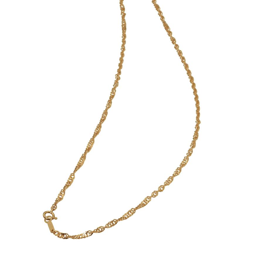 ネックレス チェーン 18金 イエローゴールド スクリューチェーン 幅2.4