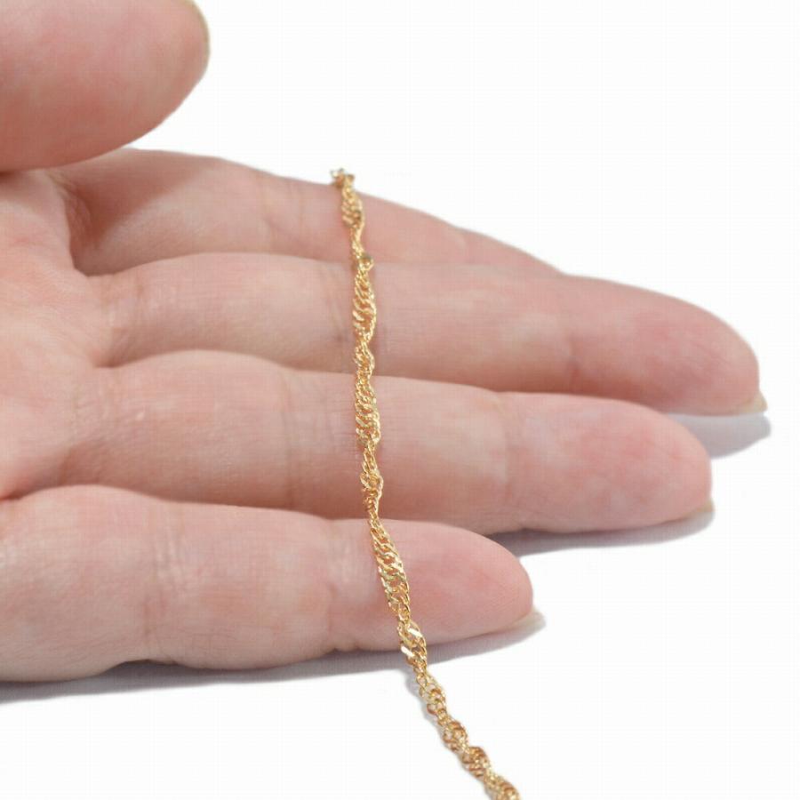 ネックレス チェーン 18金 イエローゴールド スクリューチェーン 幅2.4mm｜鎖 K18YG k18 18k 貴金属 ジュエリー レディース メンズの画像