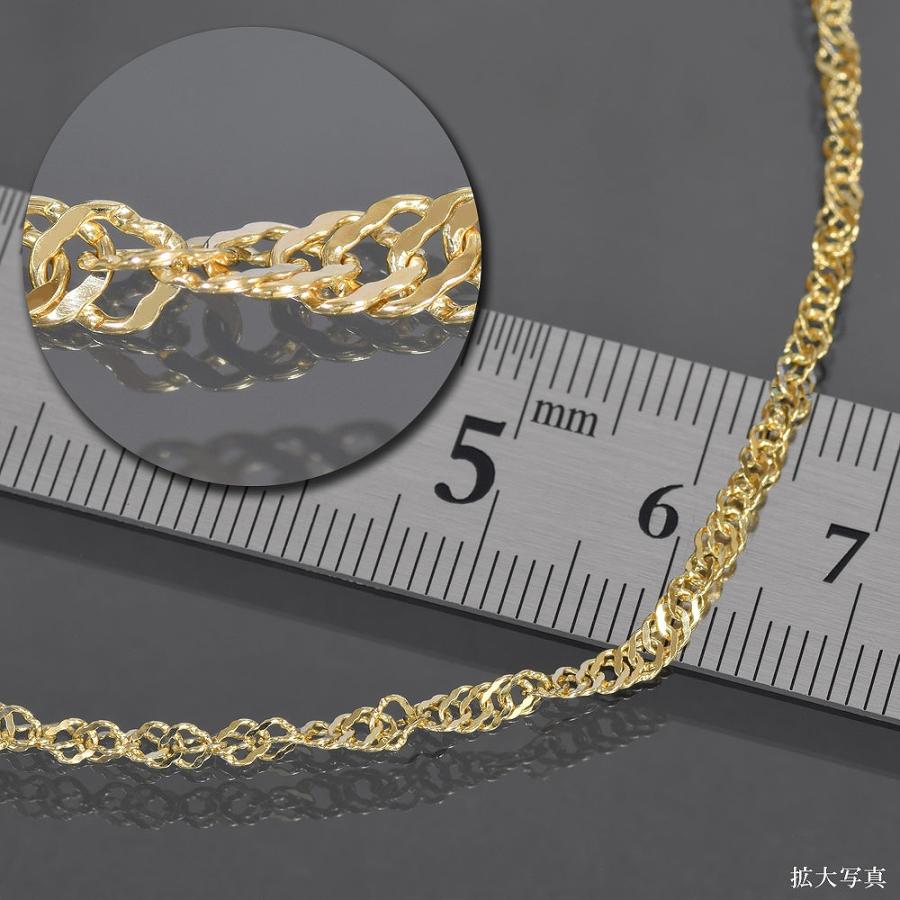 ネックレス チェーン 18金 イエローゴールド スクリューチェーン 幅2.4mm｜鎖 K18YG k18 18k 貴金属 ジュエリー レディース メンズの画像