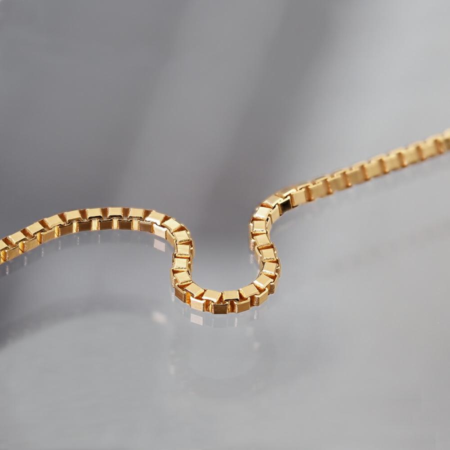 ネックレス チェーン 18金 イエローゴールド ベネチアンチェーン 幅1.0mm｜鎖 K18YG k18 18k 貴金属 ジュエリー レディース メンズの画像