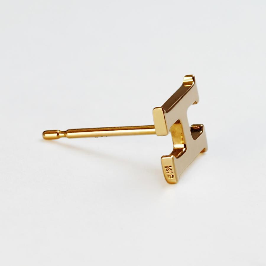 バラ売り/1個】 ピアス 18金 イエローゴールド H イニシャルのピアス 
