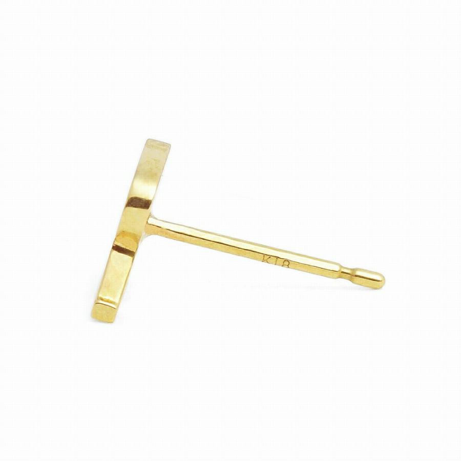 未使用 K18YG 片耳ピアス 18金イエローゴールド ローマ数字 バラ売り/1個】 ピアス 18金 イエローゴールド R イニシャルのピアス