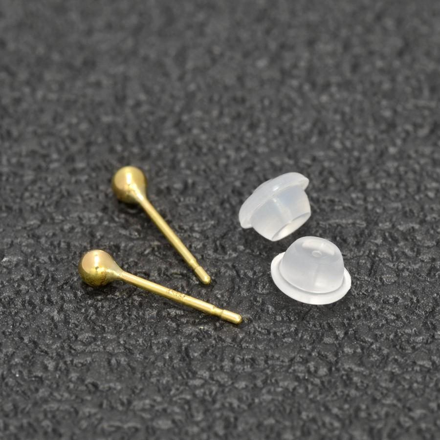 バラ売り/1個】 ピアス 18金 イエローゴールド シャカ玉ボールピアス