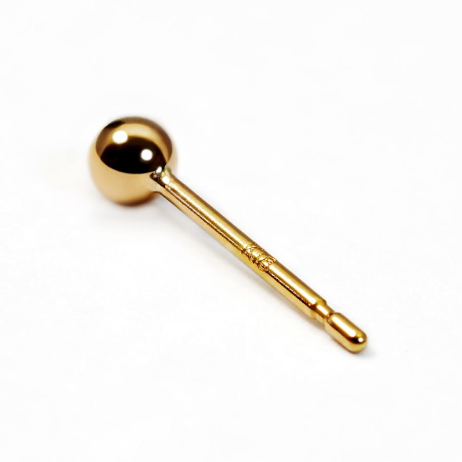 バラ売り/1個】 ピアス 18金 イエローゴールド シャカ玉ボールピアス