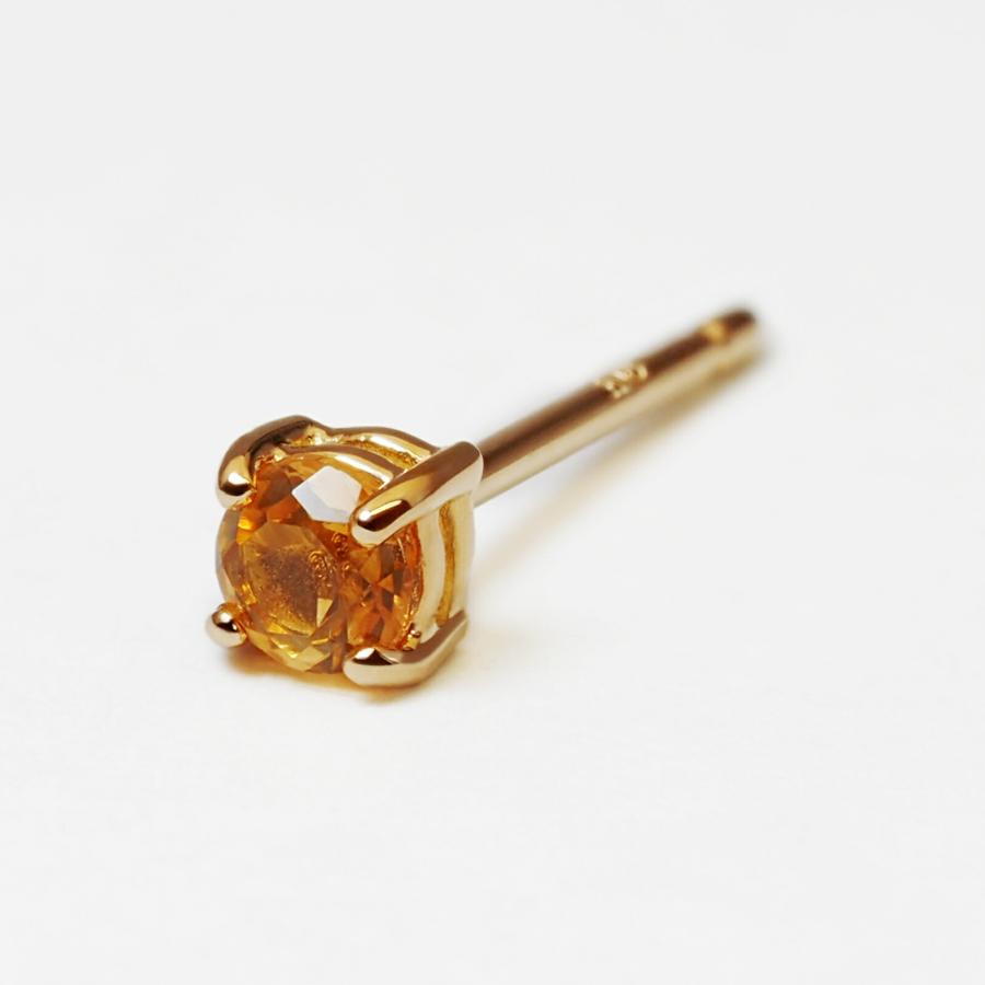 バラ売り/1個】 ピアス 18金 イエローゴールド 天然石 シトリンの 
