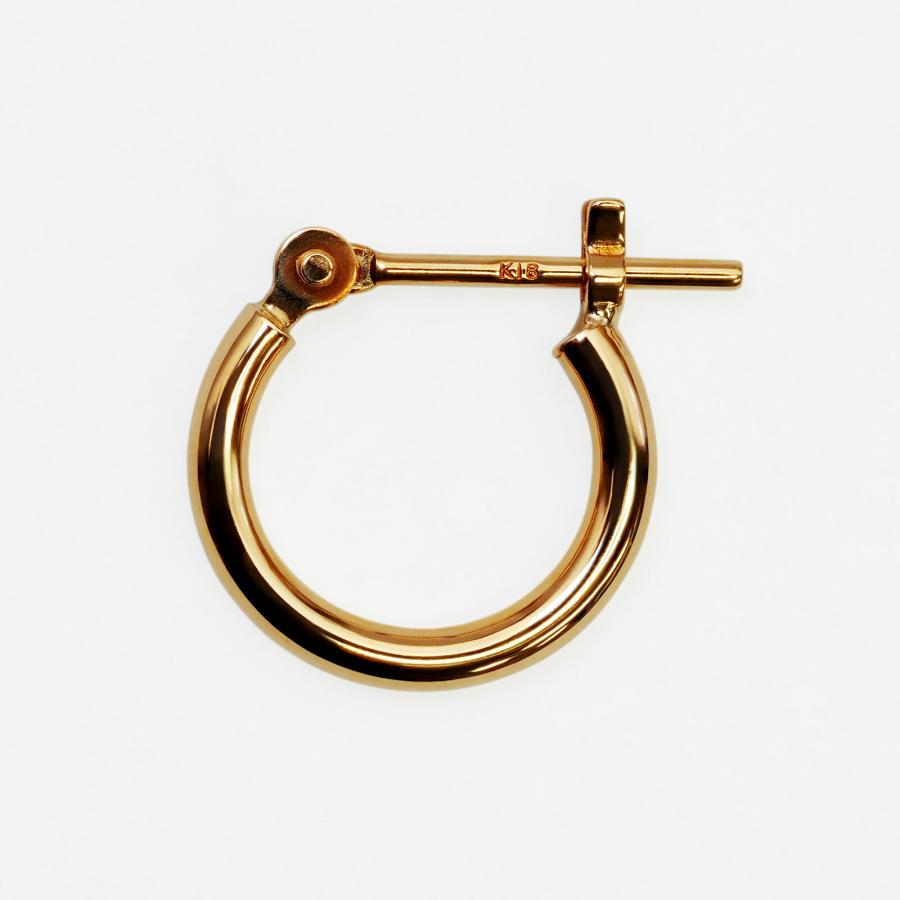 バラ売り/1個】 ピアス 18金 イエローゴールド クロッシングフープ 