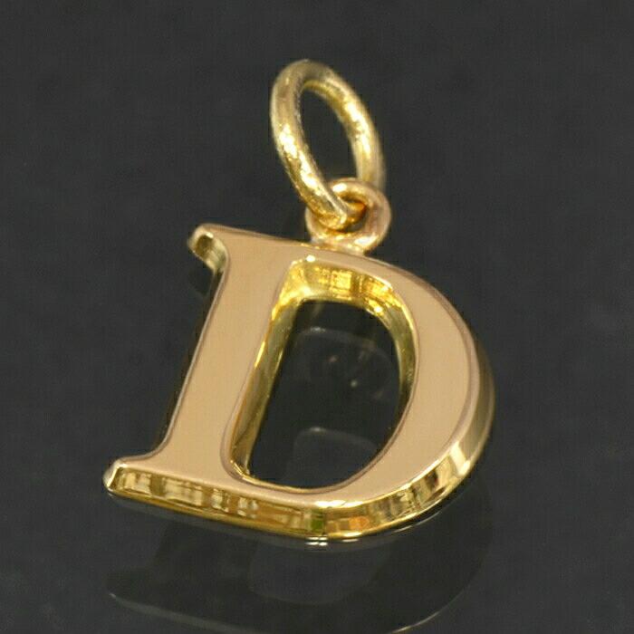 ペンダントトップ 18金 イエローゴールド D イニシャルのペンダント M